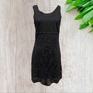 Sheath Embroidered Navy Express Dress with built in liner